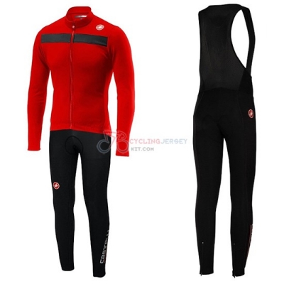 Castelli Puro 3 Cycling Jersey Kit Long Sleeve 2019 Red Black