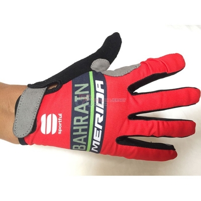 2020 Bahrain-merida Long Finger Gloves Red