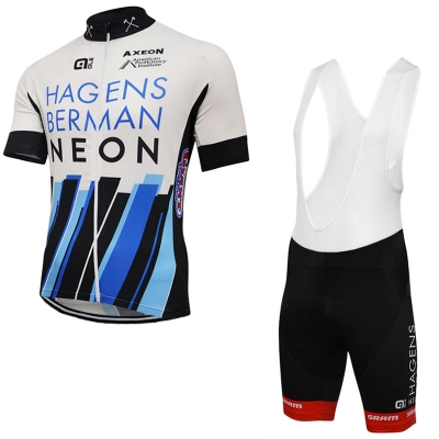Axeon Hagens Berman Cycling Jersey Kit Short Sleeve 2017 white and black