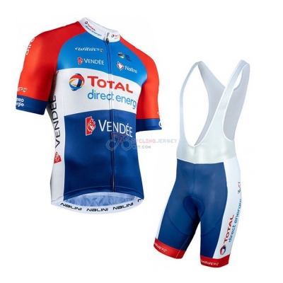Direct Energie Cycling Jersey Kit Short Sleeve 2020 Red Blue