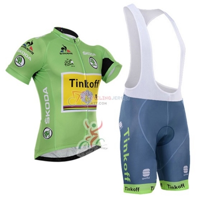 Tinkoff Cycling Jersey Kit Short Sleeve 2016 Green And Black