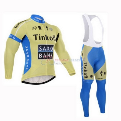 Saxobank Cycling Jersey Kit Long Sleeve 2015 Sky Blue And Yellow