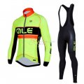 ALE Cycling Jersey Kit Long Sleeve 2016 Green And Orange