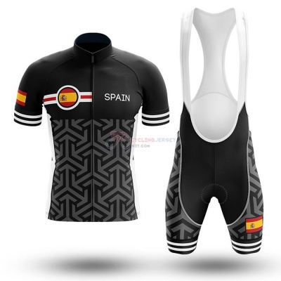 Campione Spain Cycling Jersey Kit Short Sleeve 2020 Black