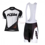 KTM Short Sleeve Cycling Jersey and Bib Shorts Kit 2016 white and black
