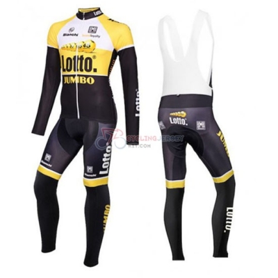 Lotto Cycling Jersey Kit Long Sleeve 2016 Yellow And Black [AR2063]