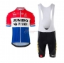 Jumbo Visma Cycling Jersey Kit Short Sleeve 2020 Red White Blue