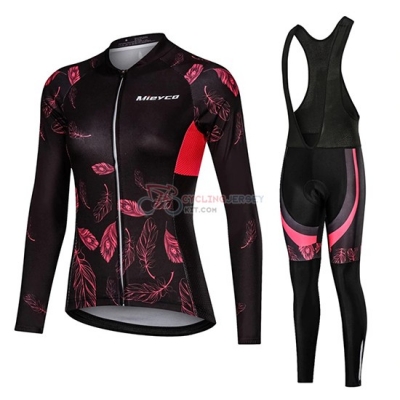 Women Mieyco Cycling Jersey Kit Long Sleeve 2019 Black Red