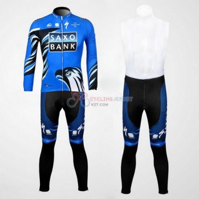 Saxobank Cycling Jersey Kit Long Sleeve 2012 Blue