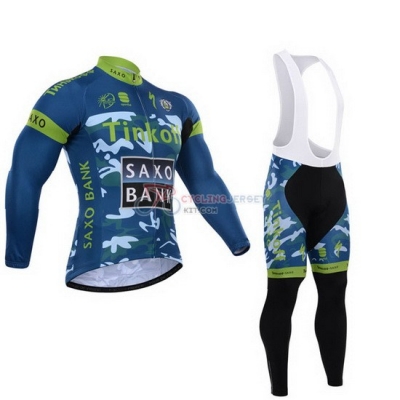 Saxobank Cycling Jersey Kit Long Sleeve 2015 Sky Blue And Blue