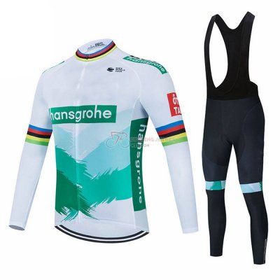 Bora-hansgrone Cycling Jersey Kit Long Sleeve 2021 White Green