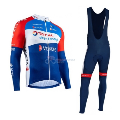 Direct Energie Cycling Jersey Kit Long Sleeve 2020 Red Blue