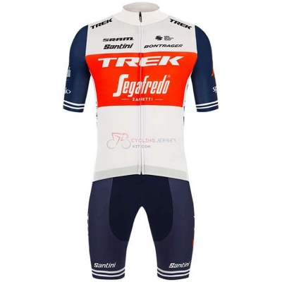 Trek Segafredo Cycling Jersey Kit Short Sleeve 2020 White Deep Blue