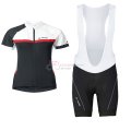 Women Vaude Short Sleeve Cycling Jersey and Bib Shorts Kit 2017 white and black