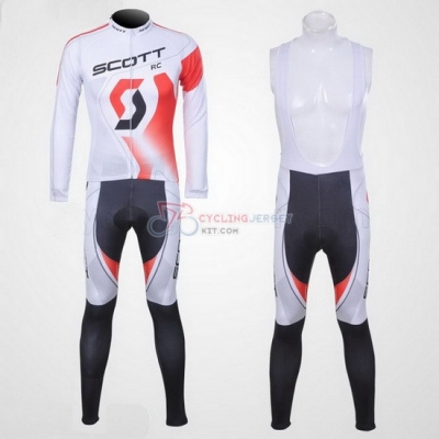 Scott Cycling Jersey Kit Long Sleeve 2012 White And Red