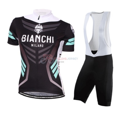 Women Cycling Jersey Kit Bianchi Short Sleeve 2016 Black