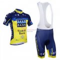 Saxobank Cycling Jersey Kit Short Sleeve 2013 Blue And Yellow