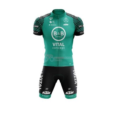 Vital Concept-BB Hotels Cycling Jersey Kit Short Sleeve 2020 White Green(1)