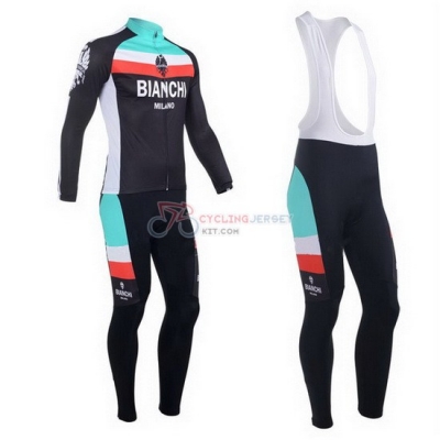 Bianchi Cycling Jersey Kit Long Sleeve 2013 Black And Light Blue