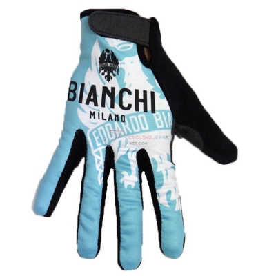 2020 Bianchi Long Finger Gloves Blue White
