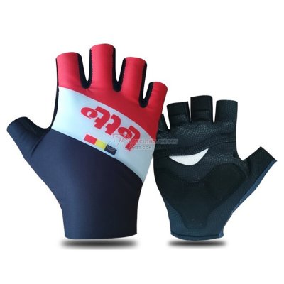 2021 Lotto Soudal Short Finger Gloves Red White Black