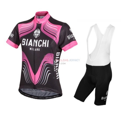 Bianchi Cycling Jersey Kit Short Sleeve 2016 Black And Pink