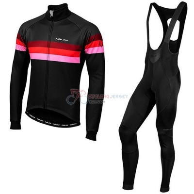 Nalini Warm 2.0 Cycling Jersey Kit Long Sleeve 2019 Black Red