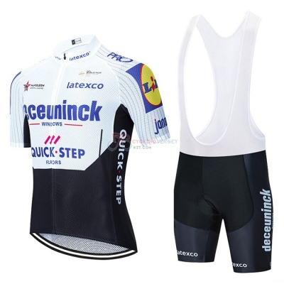 Deceuninck Quick Step Cycling Jersey Kit Short Sleeve 2020 White Black