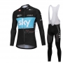 Sky Cycling Jersey Kit Long Sleeve Black and Blue