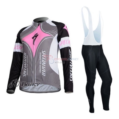 Women Cycling Jersey Kit Specialized Long Sleeve 2011 Pink And Gray