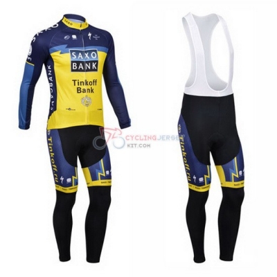 Saxobank Cycling Jersey Kit Long Sleeve 2013 Blue And Yellow