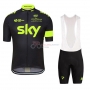Sky Cycling Jersey Kit Short Sleeve 2016 Green And Black