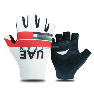 2021 UAE Short Finger Gloves White Red