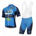 Ago Aqua Service Cycling Jersey Kit Short Sleeve 2017 blue