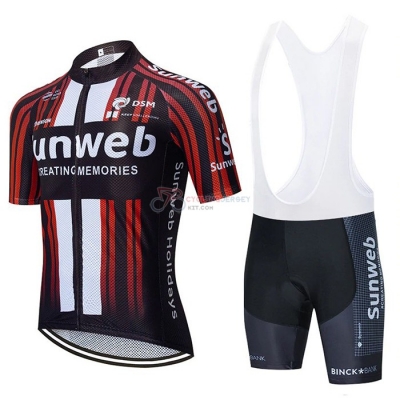 Sunweb Cycling Jersey Kit Short Sleeve 2020 Black Red