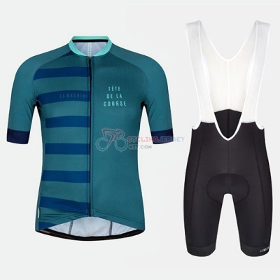Tete De La Course Cycling Jersey Kit Short Sleeve 2018 Green Blue