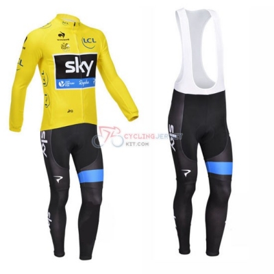 Sky Cycling Jersey Kit Long Sleeve 2013 Yellow And Black