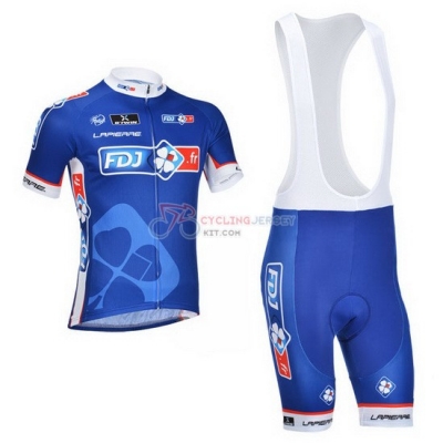 FDJ Cycling Jersey Kit Short Sleeve 2013 Blue