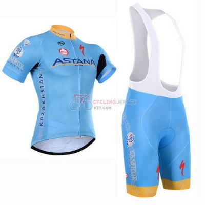 Astana Cycling Jersey Kit Short Sleeve 2015 Light Blue