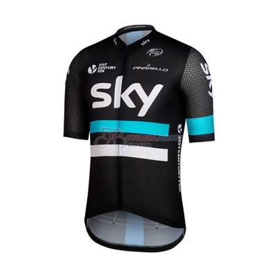 Sky Cycling Jersey Kit Short Sleeve 2016 Blue And White