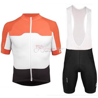 2018 Poc Cycling Jersey Kit Short Sleeve Orange and White