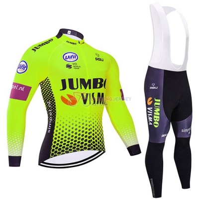 Jumbo Visma Cycling Jersey Kit Long Sleeve 2019 Green Black