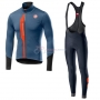Castelli TRAS Cycling Jersey Kit Long Sleeve 2019 Bluee Orange