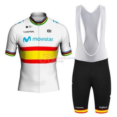 Movistar Campione Spain Cycling Jersey Kit Short Sleeve 2020
