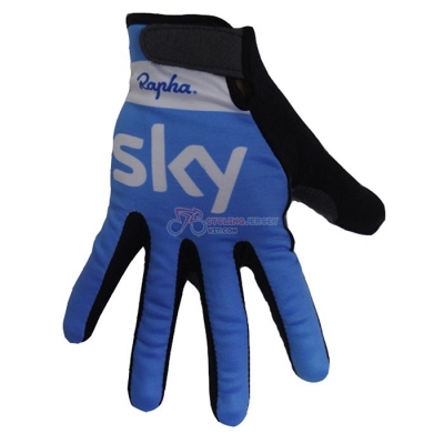 2020 Sky Long Finger Gloves Blue White