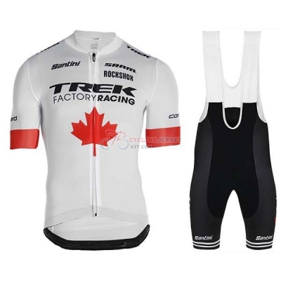 Trek Factory Racing Campione Canada Cycling Jersey Kit Short Sleeve 2019 White