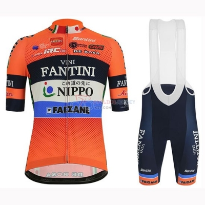 Vini Fantini Nippo Cycling Jersey Kit Short Sleeve 2019 Orange