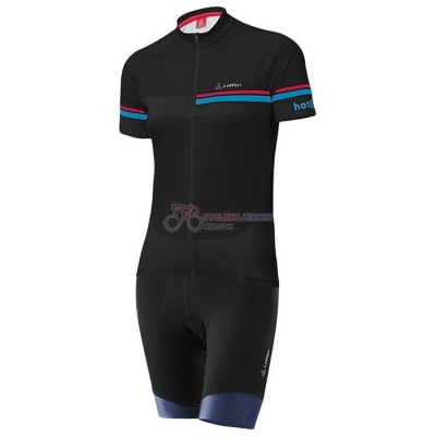 Women Loffler Cycling Jersey Kit Short Sleeve 2020 Pink Blue Black