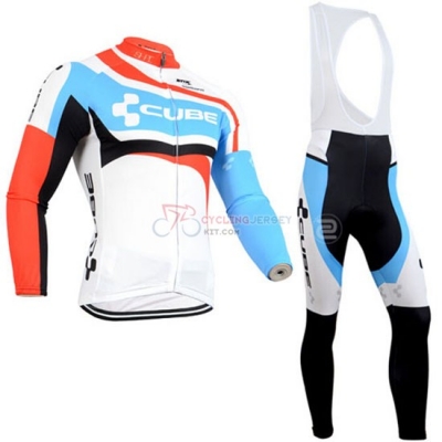 Cube Cycling Jersey Kit Long Sleeve 2014 White And Sky Blue