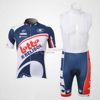 Lotto Cycling Jersey Kit Short Sleeve 2012 White And Blue